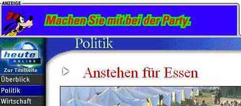 Machen Sie mit bei der Party! Anstehen im Flchtlingscamp